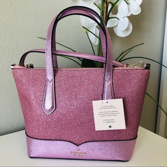 KATE SPADE LOLA GLITTER SMALL SATCHEL & WALLET NWT - Picture 8 of 16